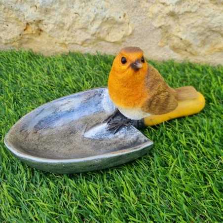 Voeder- en drinkbak voor vogels van hars in de vorm van een schep