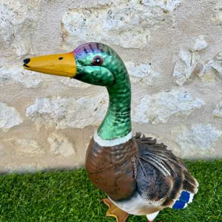 Statua pato azulón en metal Escultura 49x18x26 cm 54,90 € LEZARD DU JARDIN