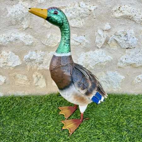 Statua pato azulón en metal Escultura 49x18x26 cm 54,90 € LEZARD DU JARDIN