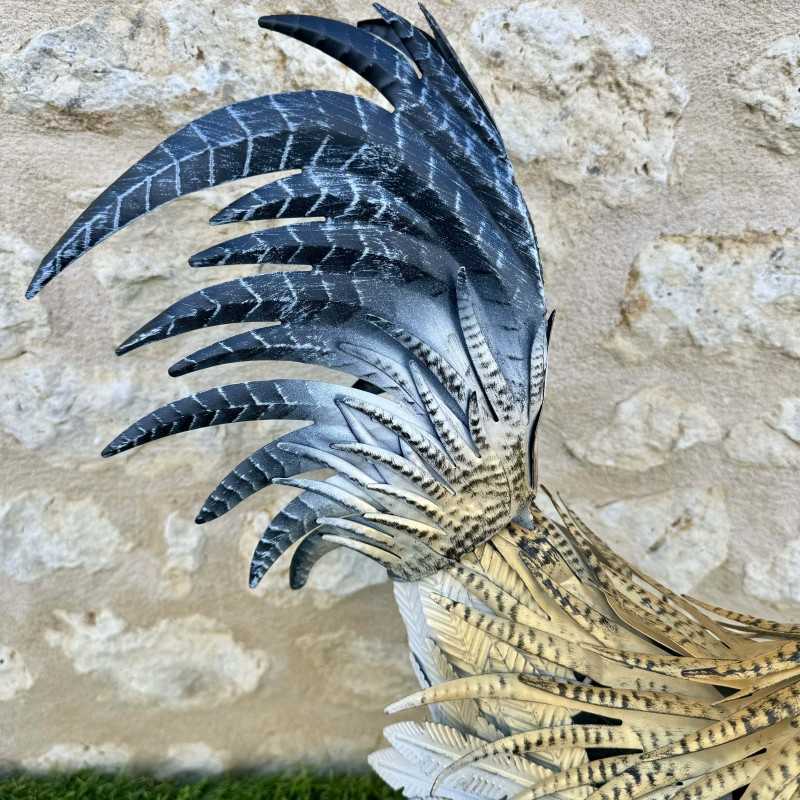 Grote metalen haan beeld hoogte 68 cm 69,90 € LEZARD DU JARDIN