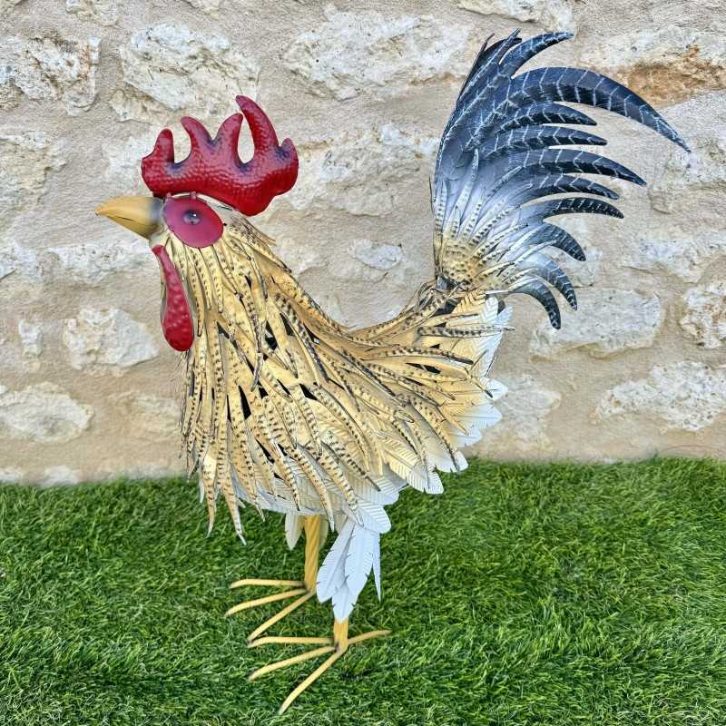 Grote metalen haan beeld hoogte 68 cm 69,90 € LEZARD DU JARDIN