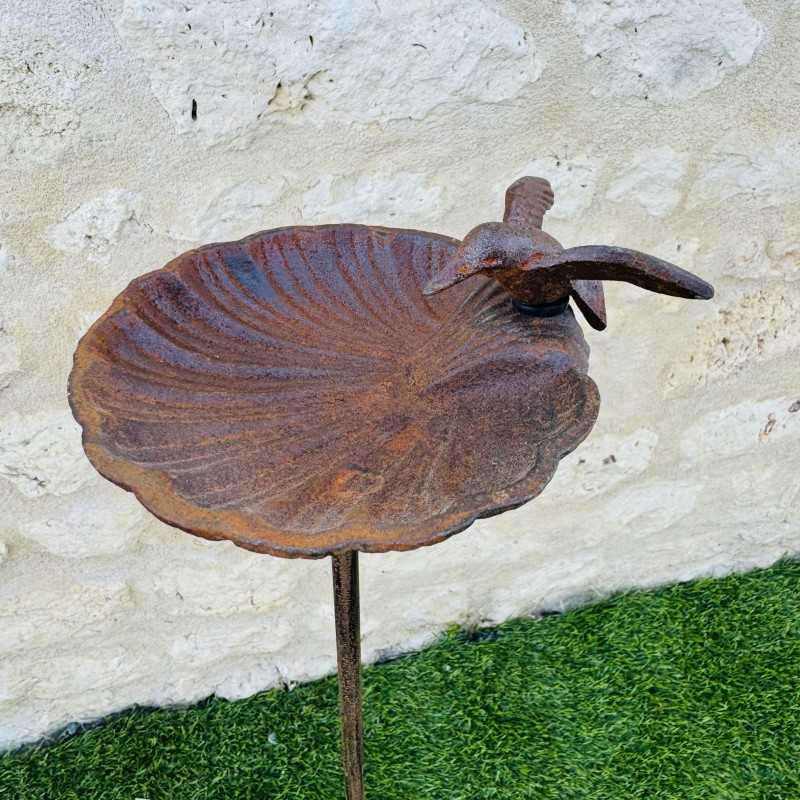Bain para pájaros sobre pincho color óxido 100x16.5 19,90 € LEZARD DU JARDIN