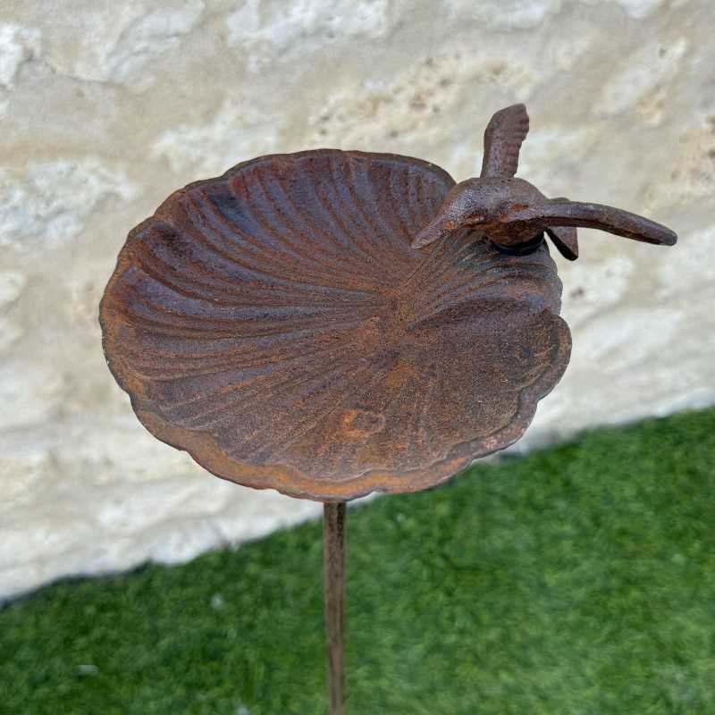 Bain para pájaros sobre pincho color óxido 100x16.5 19,90 € LEZARD DU JARDIN