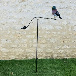 Kleurrijke metalen tuinmobiel met vogel H133