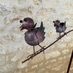 Metalen tuinmobiel met patina, detailweergave