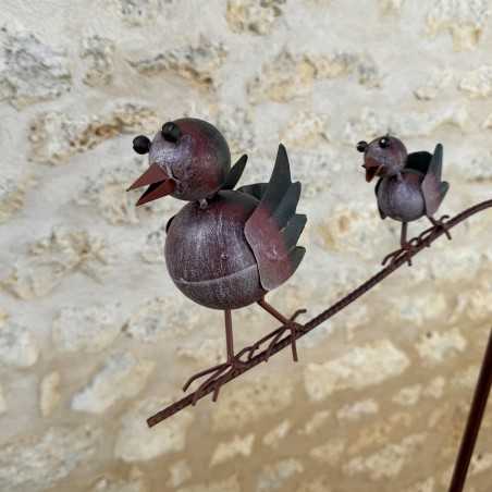 Metalen tuinmobiel met patina, detailweergave
