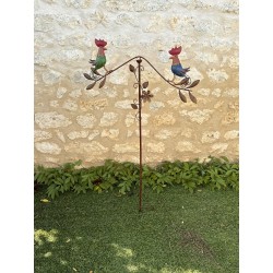 Decoratieve metalen tuinmobiel kippen volledige weergave