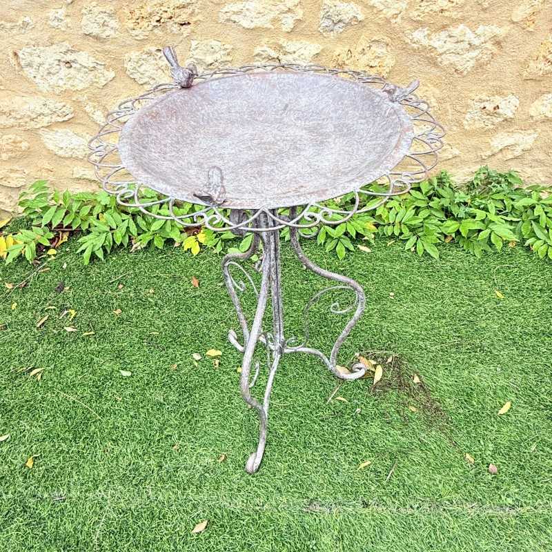 Baño para pájaros decorativo de metal – Ø40 cm – Lagarto del Jardín