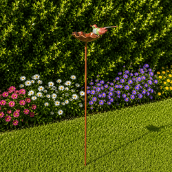 Bain d'oiseaux sur pied avec colibri décoratif – Abreuvoir et baignoire à oiseaux en métal