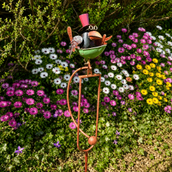 Mobile de jardin à balancier Corbeau Steampunk – Décoration de jardin en métal