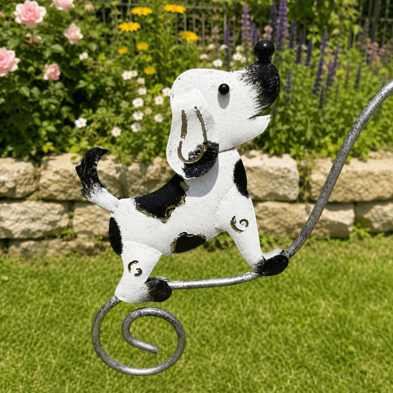 Mobile de jardin chat, souris et chien – Décoration à balancier en métal