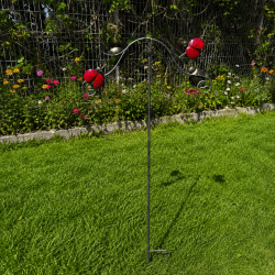 Mobile de jardin coccinelle en métal à balancier – Décoration extérieure porte-bonheur