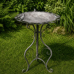 Baño para pájaros decorativo de metal – Ø40 cm – Lagarto del Jardín