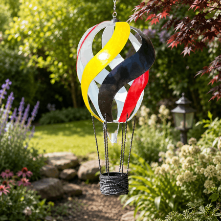 Lanterne montgolfière en métal multicolore à suspendre – H 64 cm